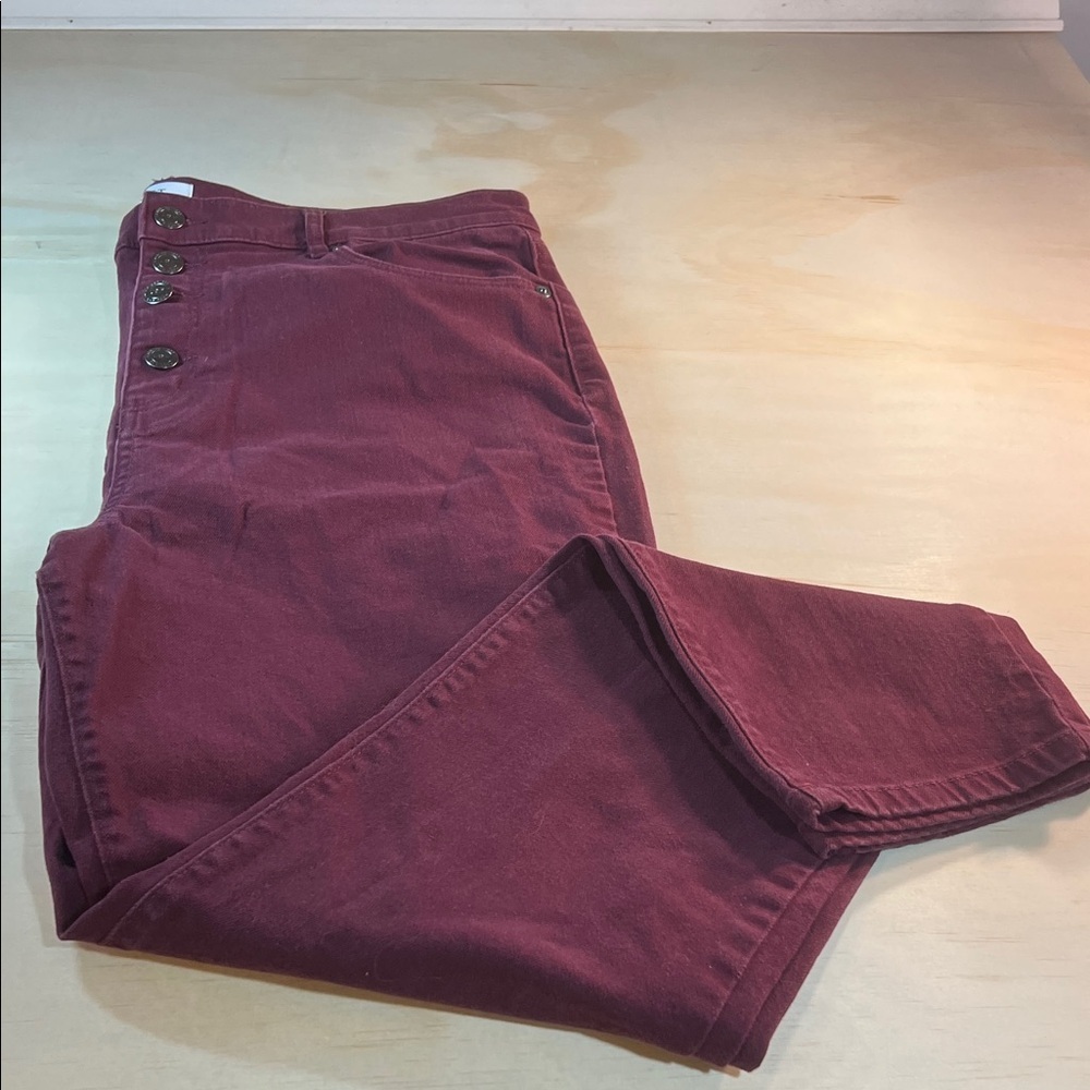 LOFT Rich Burgundy Denim Pants Sz 14